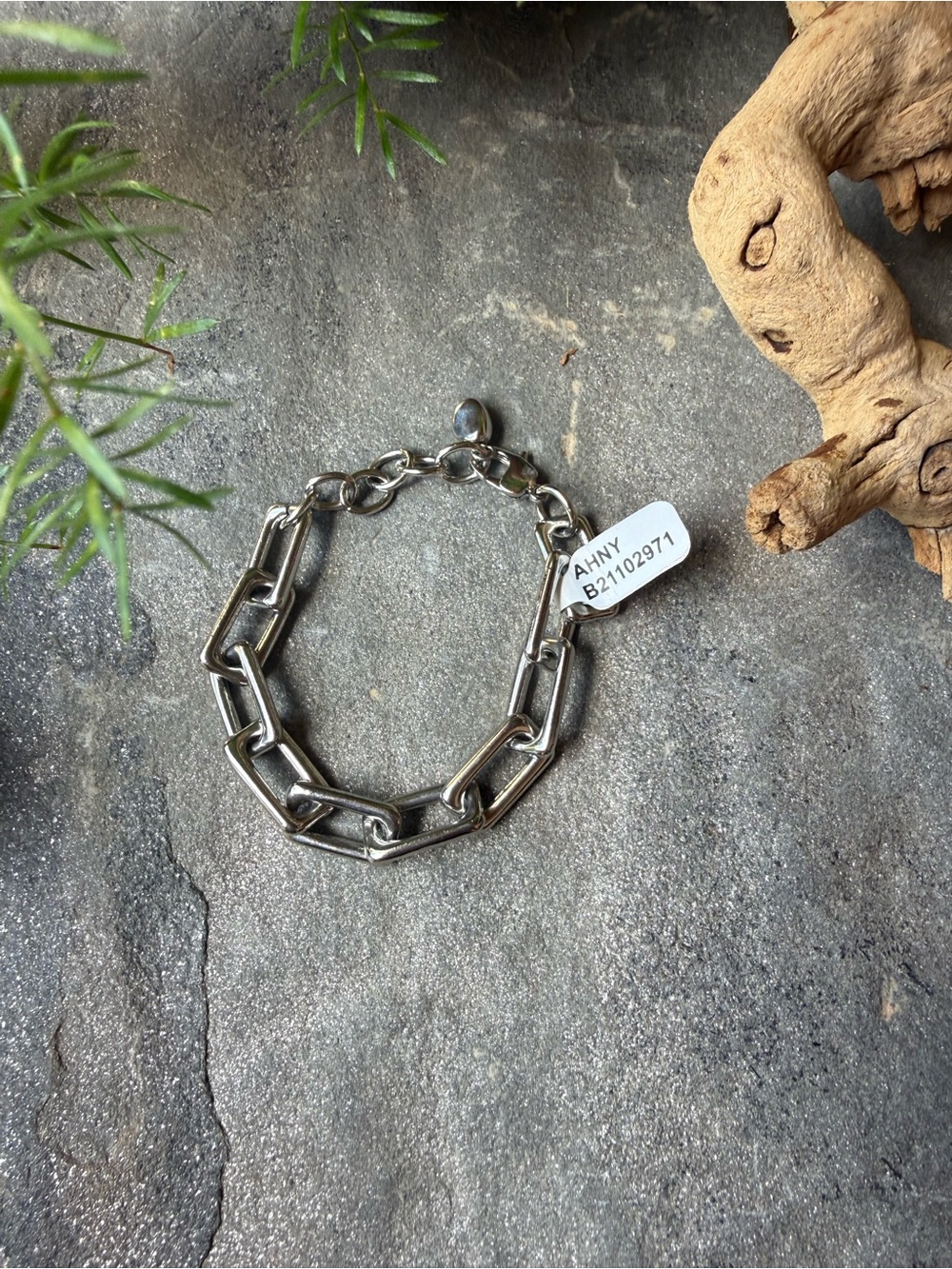 New🌟Anthropologie-Chunky Silver Chain Link Bracelet with Lobster Clasp